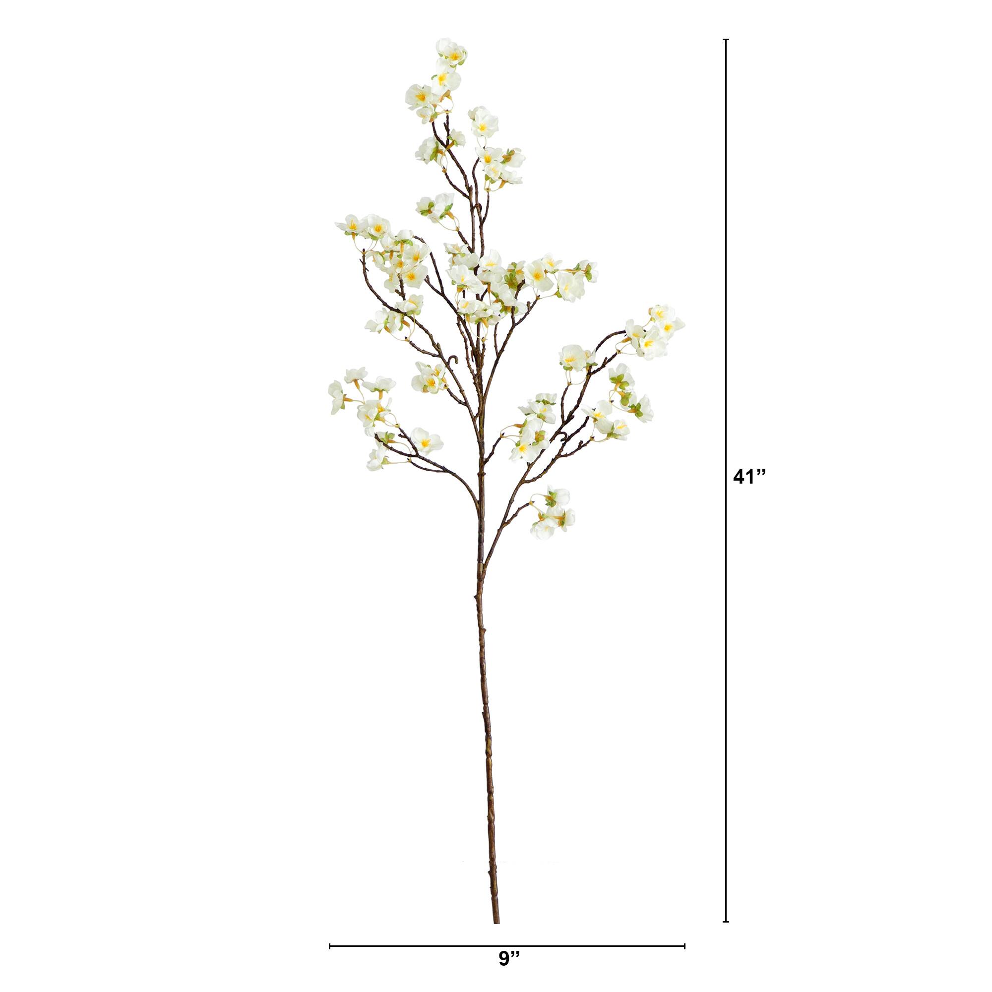 41" White Cherry Blossom Flower Stems, 3ct.